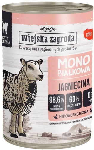 Wiejska Zagroda Kot Mono Jagnięcina 400g