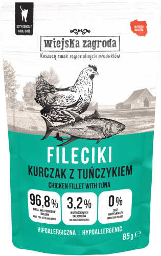 Wiejska Zagroda Kot Mokra Fileciki Kurczak z Tuńczykiem 85g