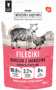 Wiejska Zagroda Kot Mokra Fileciki Kurczak z Jagnięciną 85g
