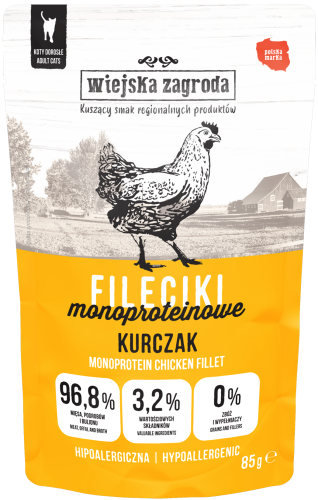 Wiejska Zagroda Kot Mokra Fileciki Kurczak 85g