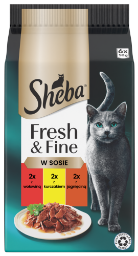 Sheba Mini Sos Wołowina Kurczak Jagnięcina 6x50g