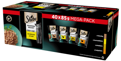 SHEBA Galaretka Delicacy Drobiowe Smaki 40x85g