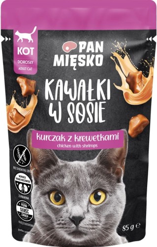 Pan Mięsko Kot Saszetka Kurczak Krewetki 85g