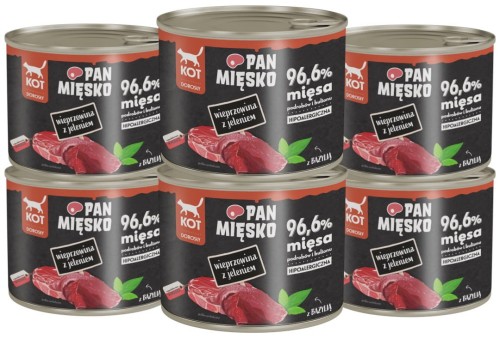 Pan Mięsko Kot Mokra Wieprzowina z Jeleniem 6x200g