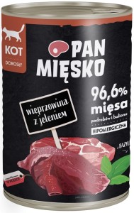Pan Mięsko Kot Mokra Wieprzowina z Jeleniem 400g