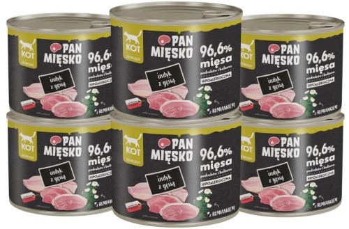 Pan Mięsko Kot Mokra Indyk z Gęsią 6x200g