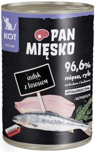Pan Mięsko Kocięta Mokra Indyk z Łososiem 400g