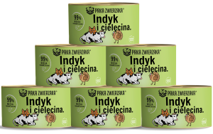 Paka Zwierzaka Mokra Kot Indyk Cielęcina 6x200g
