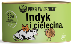 Paka Zwierzaka Mokra Kot Indyk Cielęcina 200g