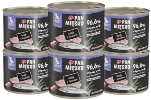 Pan Mięsko Kocięta Mokra Indyk z Łososiem 6x200g