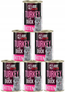 JohnDog ForCats Kitten indyk kaczka 6x400g
