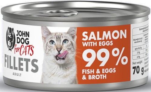 John Dog For Cats Fillets Łosoś z Jajkami 70g