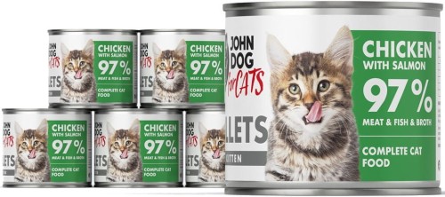 John Dog For Cats Fillets Kocięta Kurczak Łosoś 6x140g