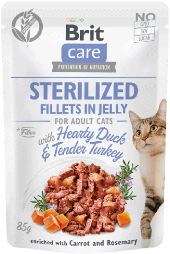 Brit Care Cat Pouch Sterilized Jelly Duck 85g