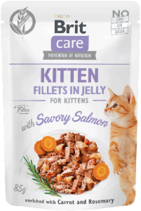 Brit Care Cat Pouch Kitten Jelly Savory Salmon 85g