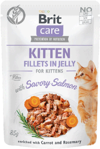 Brit Care Cat Pouch Kitten Jelly Savory Salmon 85g