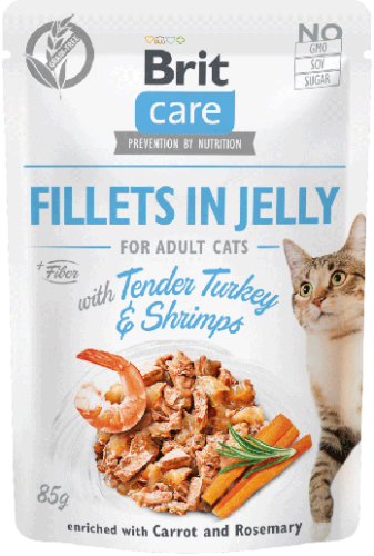 Brit Care Cat Pouch Jelly Turkey Shrimps 85g