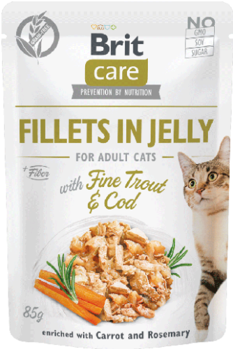 Brit Care Cat Pouch Jelly Fine Trout Cod 85g