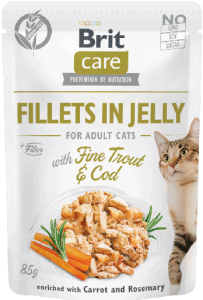 Brit Care Cat Pouch Jelly Fine Trout Cod 6x85g