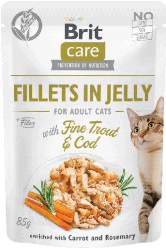 Brit Care Cat Pouch Jelly Fine Trout Cod 85g