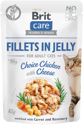 Brit Care Cat Pouch Jelly Chicken Cheese 85g