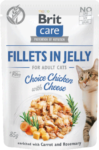Brit Care Cat Pouch Jelly Chicken Cheese 85g