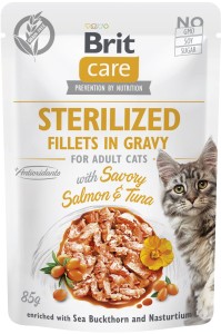 Brit Care Cat Pouch Gravy Sterilized Salmon Tuna 85g