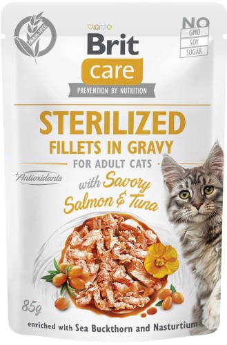 Brit Care Cat Pouch Gravy Sterilized Salmon Tuna 85g