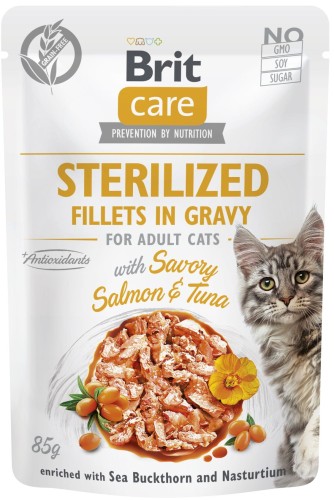 Brit Care Cat Pouch Gravy Sterilized Salmon Tuna 85g