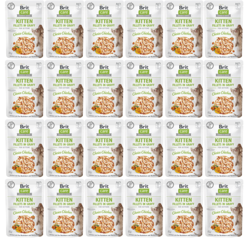 Brit Care Cat Pouch Gravy Kitten Chicken 24x85g
