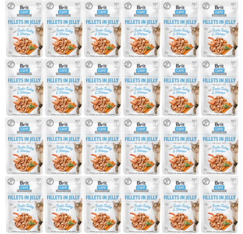Brit Care Cat Pouch Jelly Turkey Shrimps 24x85g
