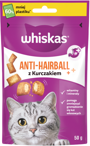 Whiskas Przysmak Anti-Hairball Kurczak 50g