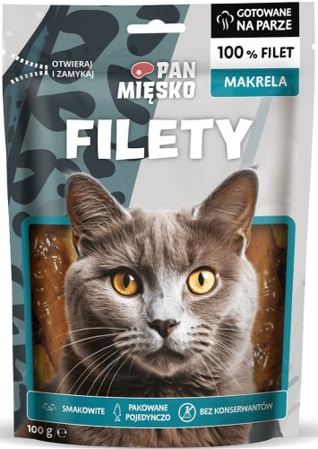 Pan Mięsko Kot Przysmak Filety Makrela 100g