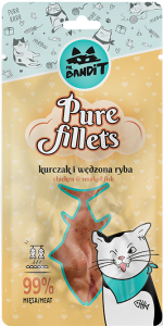 Mr.Bandit  Cat Pure Fillets Kurczak Wędzona Ryba 30g