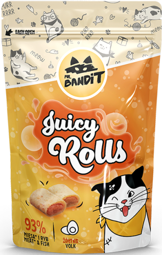 Mr.Bandit Cat Juicy Rolls Żółtko 40g