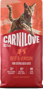 CARNILOVE Cat Active Sterilised Beef Venison 6kg