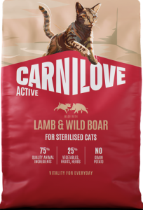 CARNILOVE Cat Active Sterilised Lamb Wild Boar 2kg