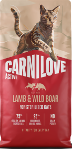 CARNILOVE Cat Active Sterilised Lamb Wild Boar 6kg
