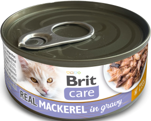 Brit Care Cat Can Real Gravy Mackerel 80g