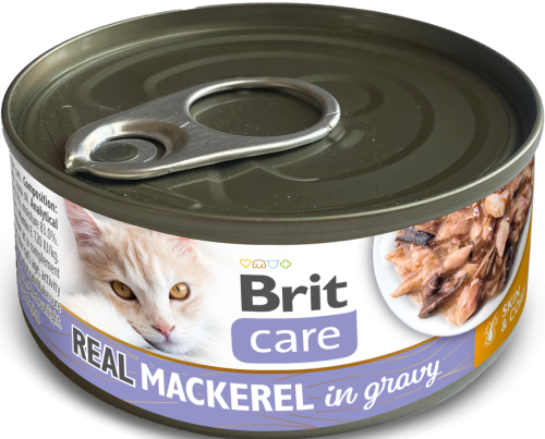 Brit Care Cat Can Real Gravy Mackerel 80g