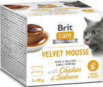 Brit Care Cat Mousse Velvet Chicken Salmon 2x80g