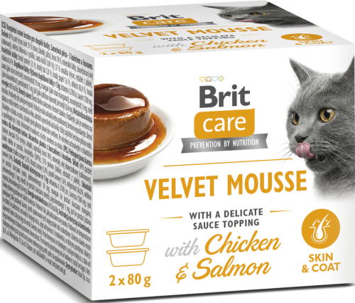 Brit Care Cat Mousse Velvet Chicken Salmon 2x80g