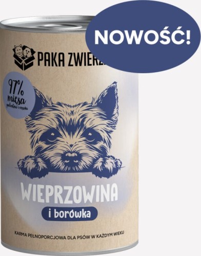 Paka Zwierzaka Mokra Wieprzowina Borówka 400g