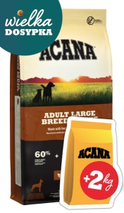 Acana Heritage Adult Large Breed 17kg + Acana Grass-Fed 2kg
