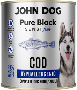 JohnDog Pure Black Sensi Dorsz Hypo 800g
