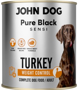 JohnDog Pure Black Sensi Indyk Light 800g
