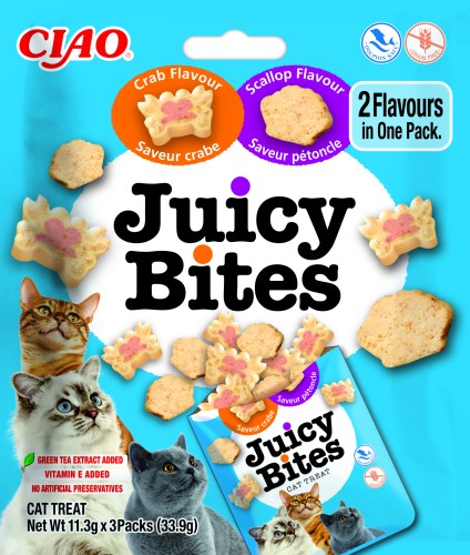 Inaba Cat Juicy Bites Scallop and Crab 3x11,3g
