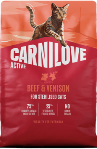 CARNILOVE Cat Active Sterilised Beef Venison 2kg