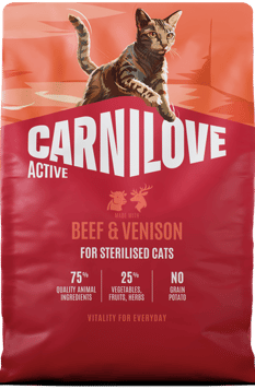 CARNILOVE Cat Active Sterilised Beef Venison 2kg