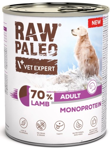 VetExpert Raw Paleo Dog Adult Lamb 800g